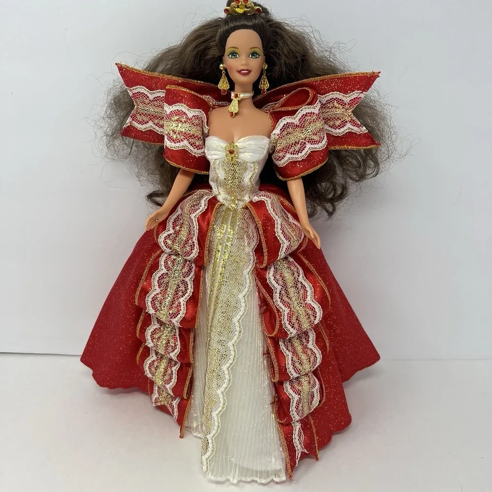 Vtg Barbie Doll Happy Holidays Special Edition in Original Red‎ Outfit Gown